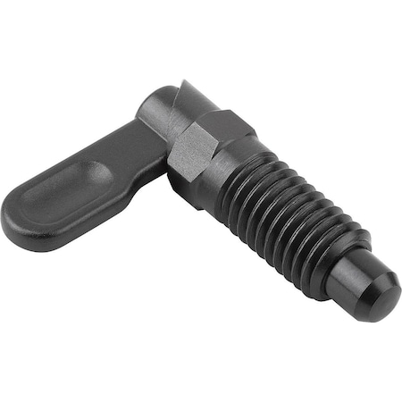 Kipp Cam-Action Indexing Plung W. Stop, Right, D=8, M12, Form:A, Steel K1284.2040812